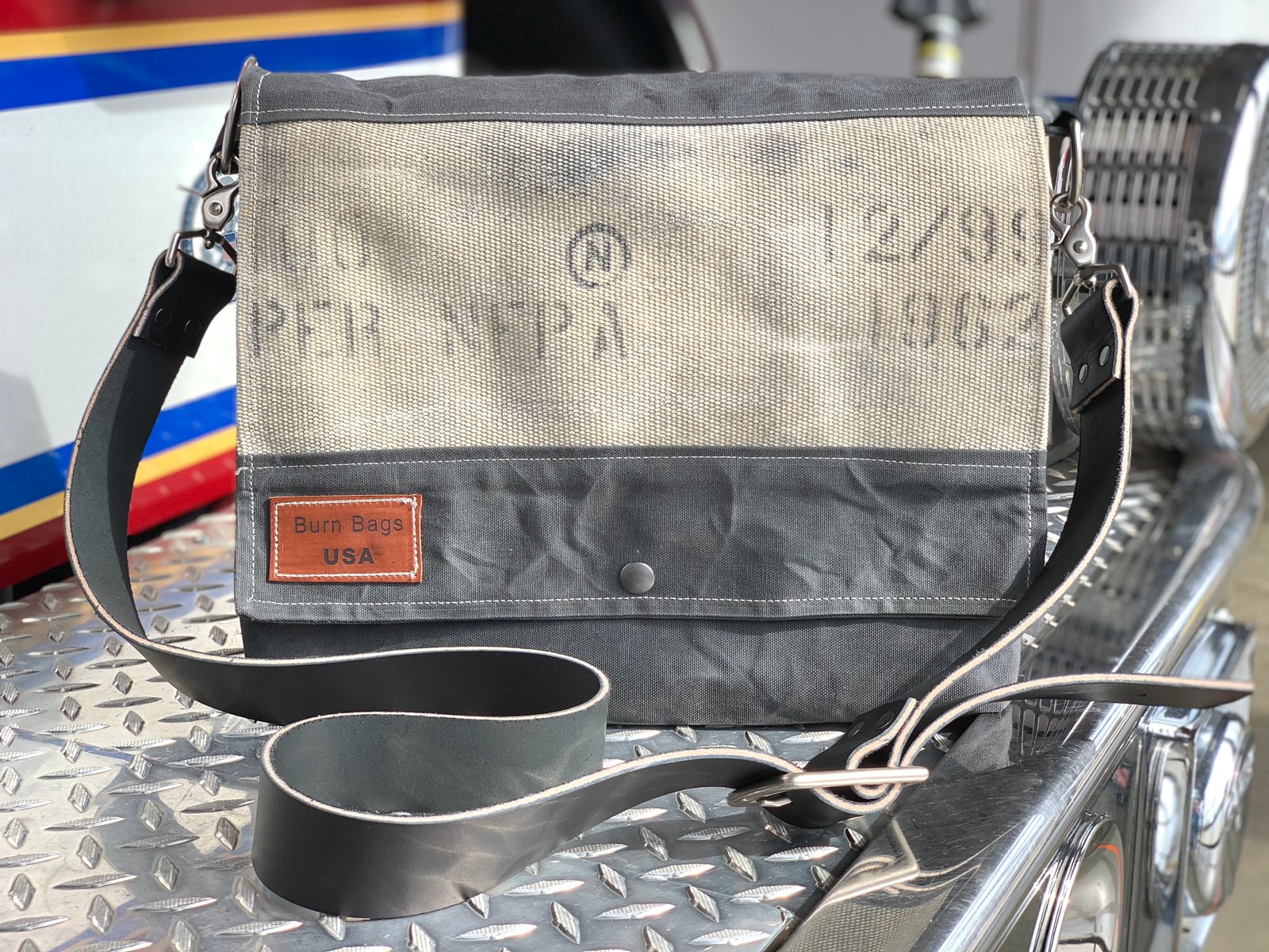 Charcoal Gray Messenger Burn Bag